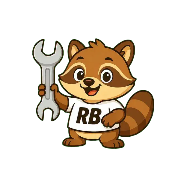 Ridey, der freundliche Waschbär – Maskottchen von RideBase